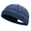 Hip Hop Hat Rolled-Cuff Harbour Hat Distressed Brimless Skull Hat Adjustable Washed Casual Hat for Outdoor Photo Props