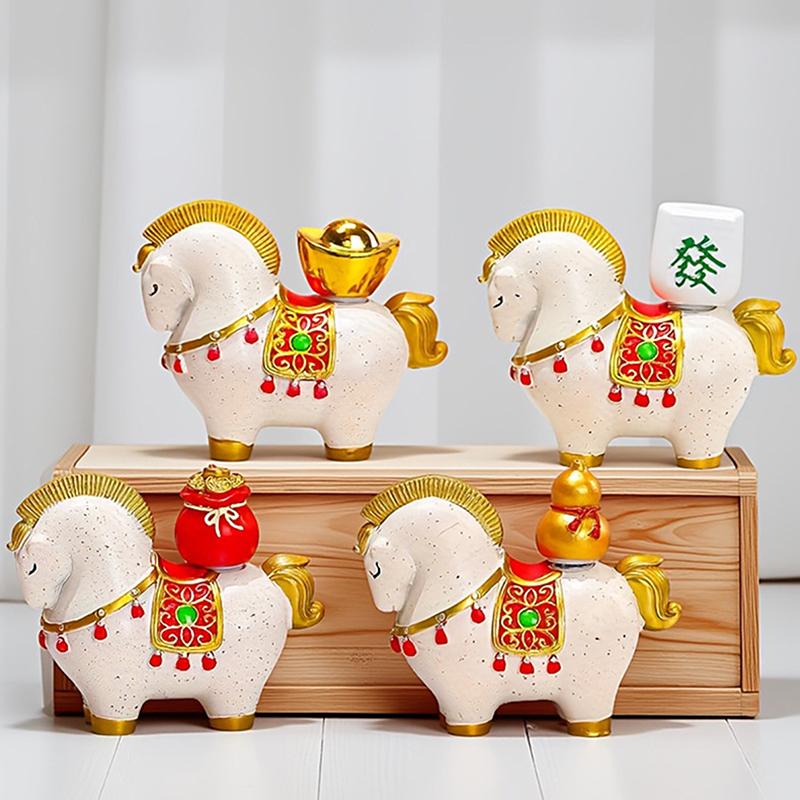 Creative Transfer Zodiac Horse Back Lucky Bag Ingot Can Be Rotated Home Decoration Office Desktop Decoration