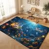 Octopus Sea Life Theme Crystal Velvet Floor Rug Personalized Custom Name Text Warm Carpet Home Decoration