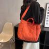 Casual Plaid Shoulder Bag Large Capacity Underarm Tote Bag Fashionable Nylon Handbag  Office Worker