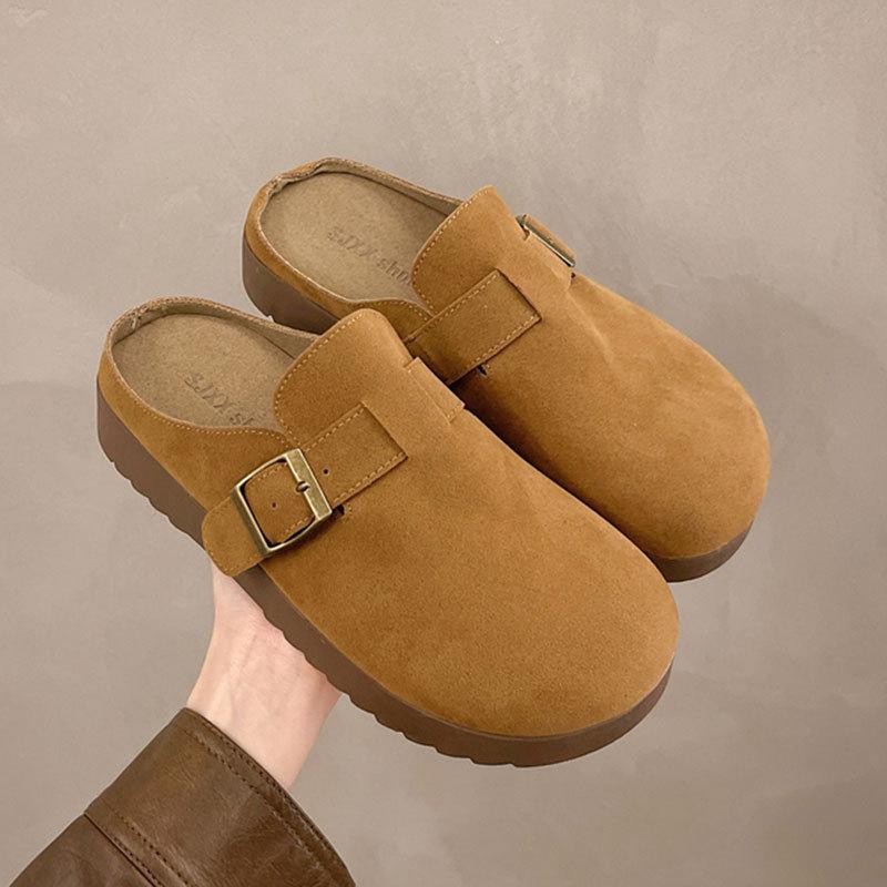 

Универсальные ретро немецкие тренировочные туфли женские весна и лето 2025 новые ретро на толстой подошве универсальные с закрытым носком полушлепанцы женские 40 коричневый