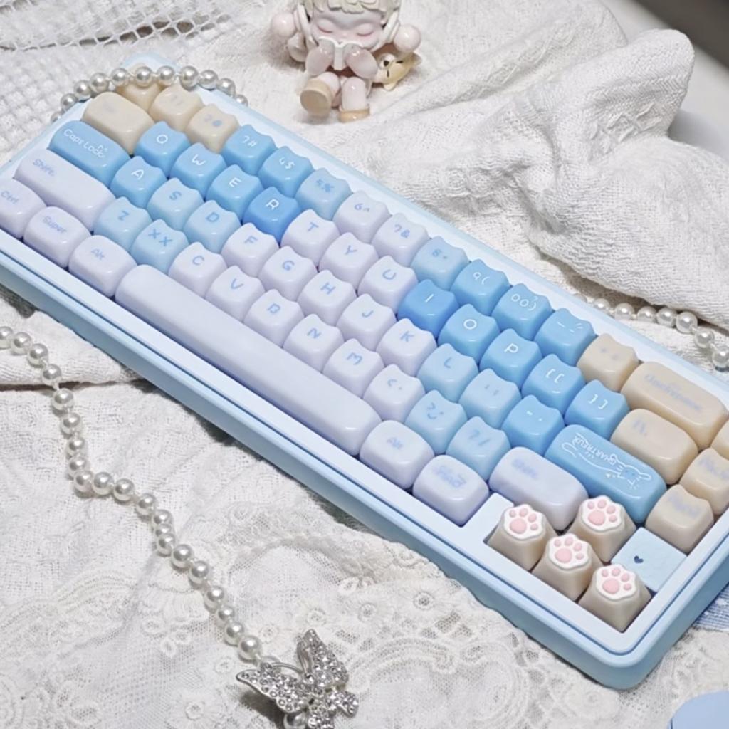 Cute Kitten Theme Keycap Set 148Keys PC Custom Multiple Colors Keyboard Cap MOA Profile KeyCap for Mechanical Keyboard Accessory