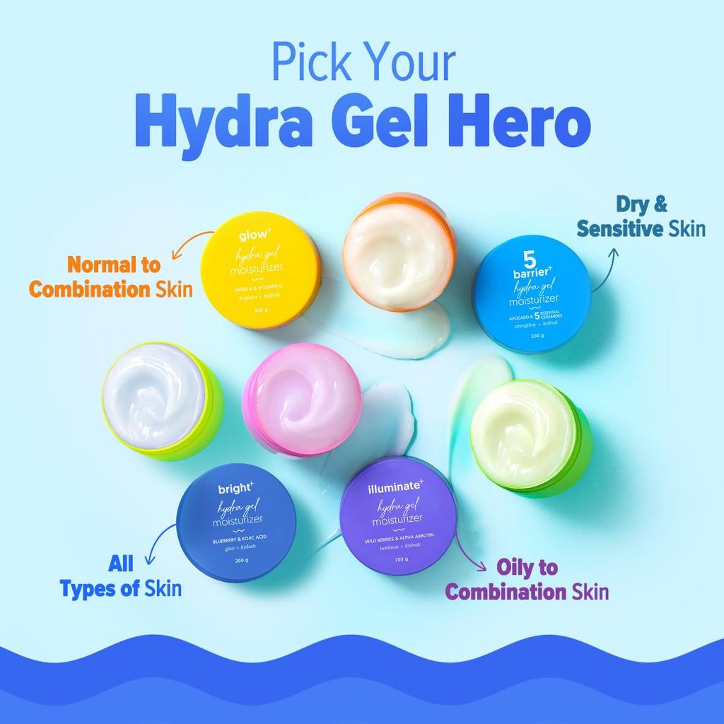Aqualogica Bright+ Hydra Gel Moisturizer 200 g Pack Of 1 For 24-Hour Hydration & Bright Skin