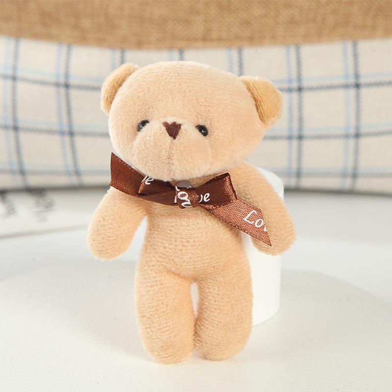 One-piece Teddy Bear Pendant Keychain with Bow Tie - Plush Toy Doll.