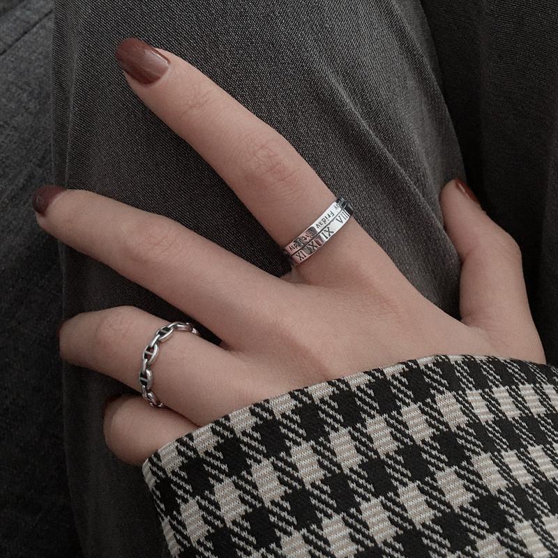 Fashionable Silver S925 Open Finger Ring With Geometric Design For Women Jewelry Stylish