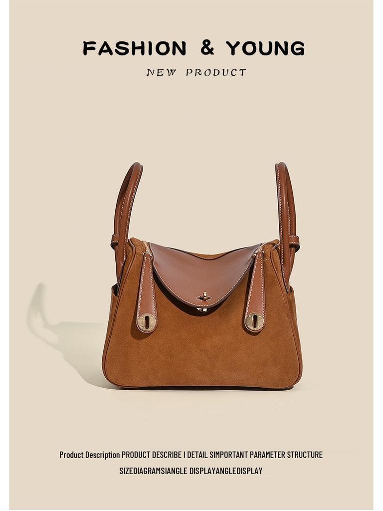 Damska torba Lindy Doctor ze skóry krowiej 2025: Skóra matowa, Duża pojemność, Modna torba na dojazdy do pracy i na ramię na jesień/zimę