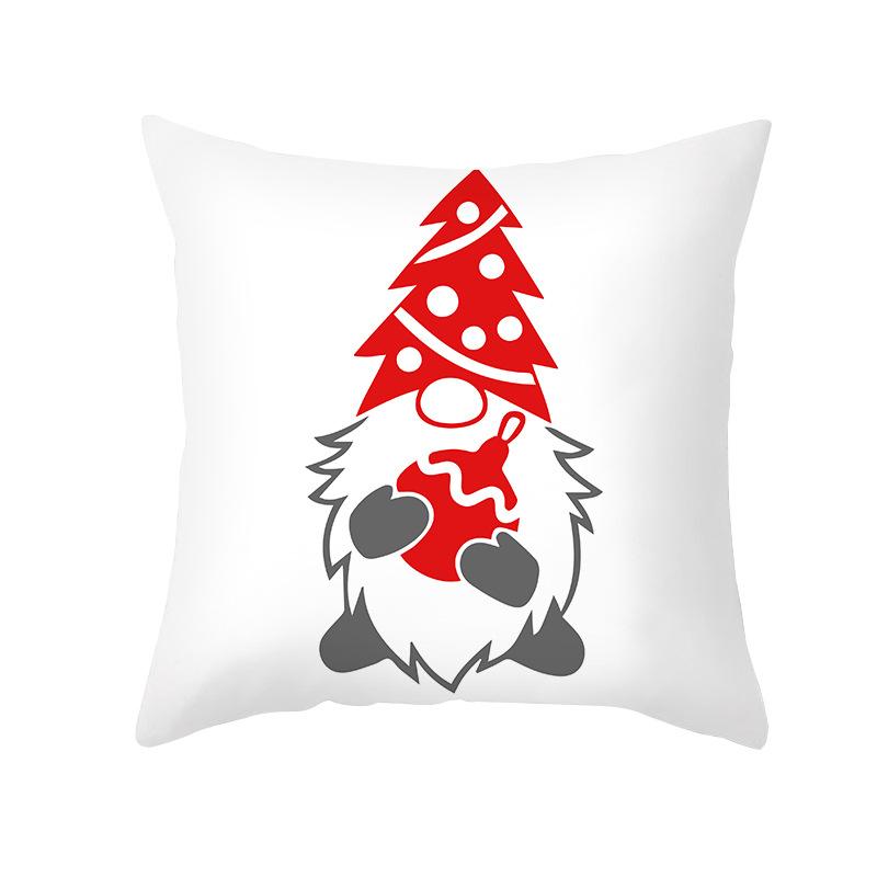 Cartoon Printed Christmas Pillow Case Peach Skin Santa Claus Wish Pillow Home Sofa Cushion