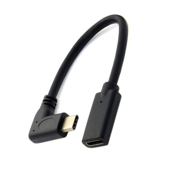 20cm USB 3.1 Type C Male To Female 90 Degree Right Angled Extension Data Cable