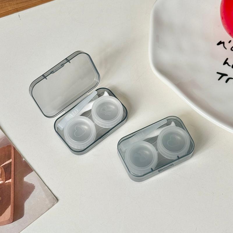 Portable Transparent Contact Lens Case With Leak Proof Lid And Tweezer For Daily Use Travel Short Trips