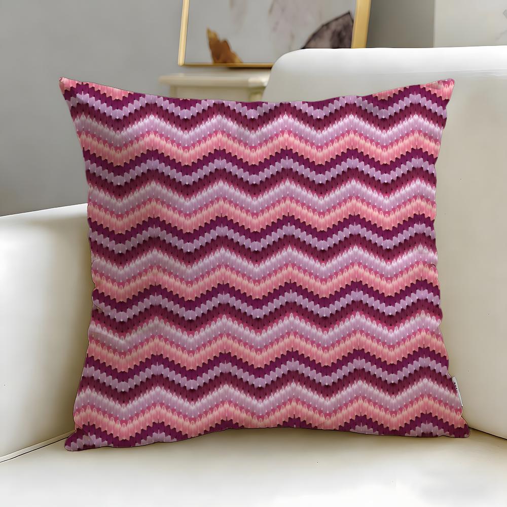 Herringbone Pattern Cushion Cover Soft EasyWash Pillow Case Versatile for Couch Bed Travel and Office