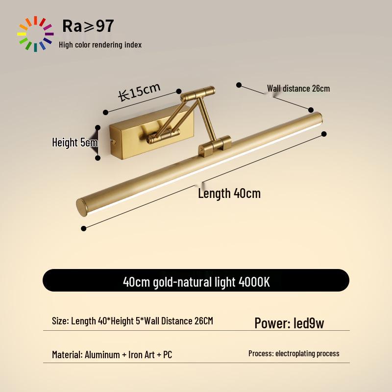 LED Vanity Mirror Light: Drill-Free Installation for Bathroom or Dressing Table Cabinets