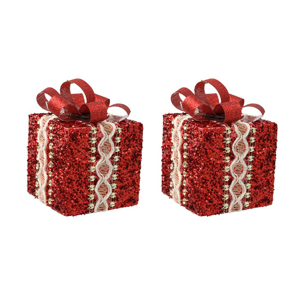 2/3PCS Decorative Box Ornaments for Christmas Tree Decoration Boxes Festive Colorful Decorations