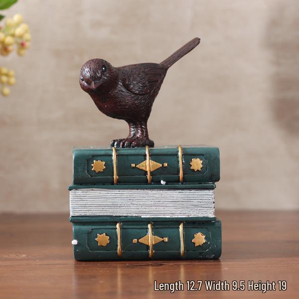 Retro American Bird Bookend - Decorative Home, Living Room & Desk Ornament