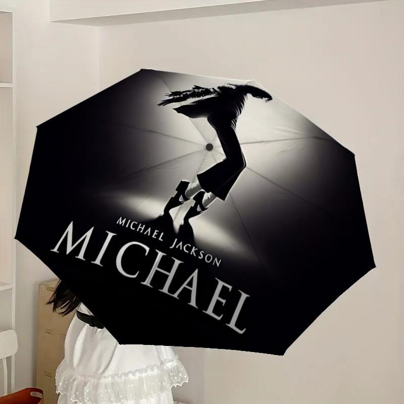 1pc Michael Jackson Automatic Folding Umbrella, Portable Collapsible Design, Casual Outdoor Accessory L1202022