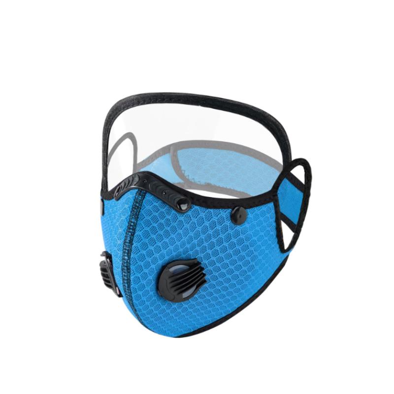 Reusable Breathable Mesh Face Mask Clear Anti Fog Eye Shield Air Valves For Cycling Hiking Outdoor Dust