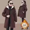 Lambskin Women's Casual Loose Korean-Style Mid-Length Thickened Velvet Sweater Coat, 2022 Winter Edition