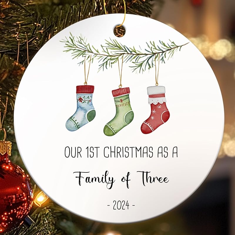 Grandparent Est. 2024 Christmas Ornaments, Grandparent To Be Ornaments for Christmas Tree, New Grandparent Gifts, 2024 Christmas Ornaments, Ceramic