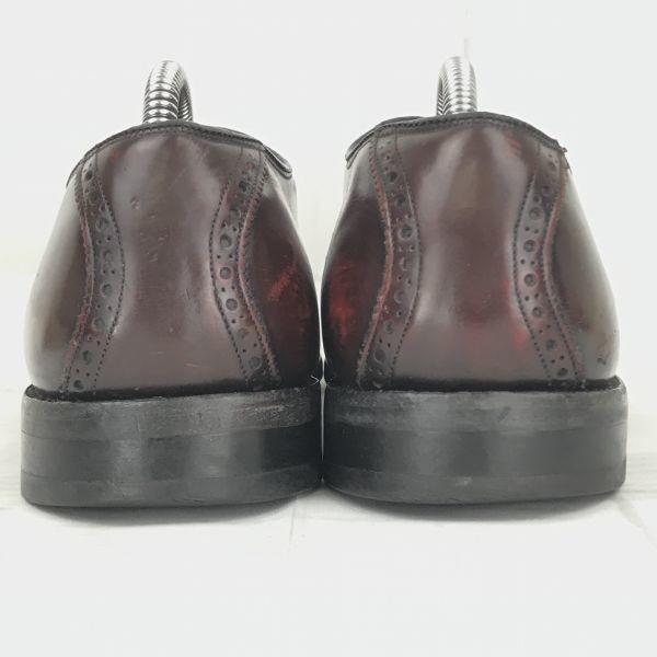80s Vintage Johnston & Murphy leather saddle shoes hole-cut red brown size 28.0(USED)