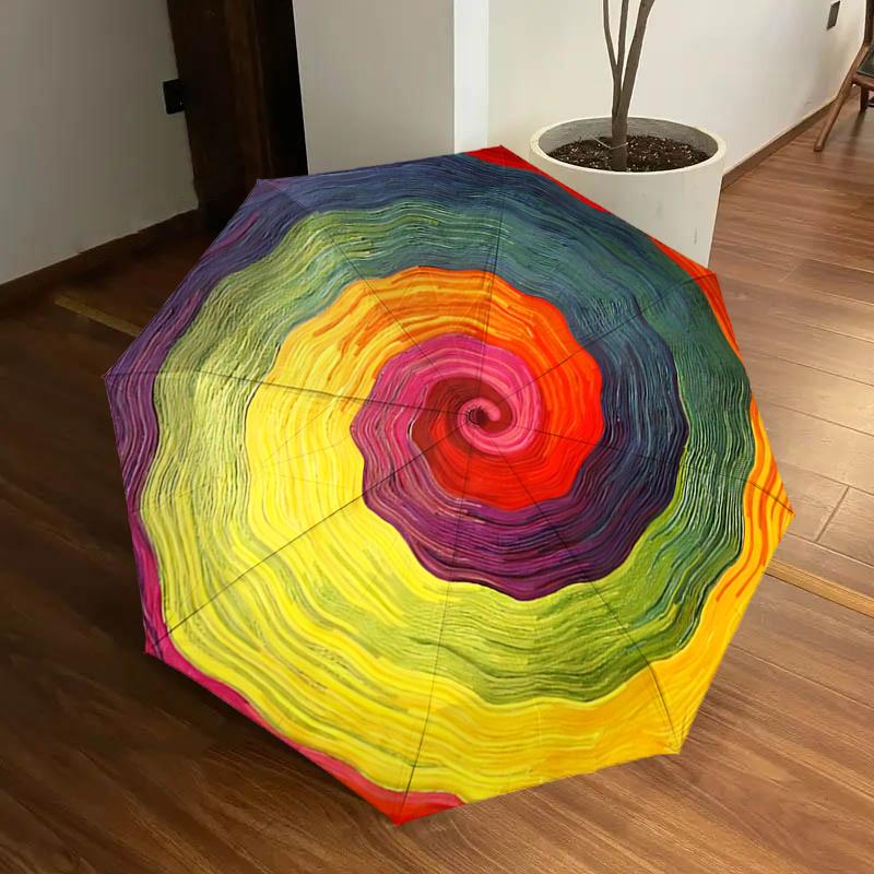 

Rainbow Spiral Automatic Opening/Closing Umbrella with Foldable Design,Outdoor Festival Gift for Fans and Travelers1121179a
