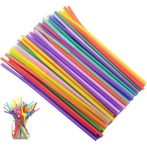 100 Colored Straws, Bendable, Disposable, Art Straws, Drinking Straws, Biodegradable and Eco-Friendly, Perfect for Parties and Outdoor Activities