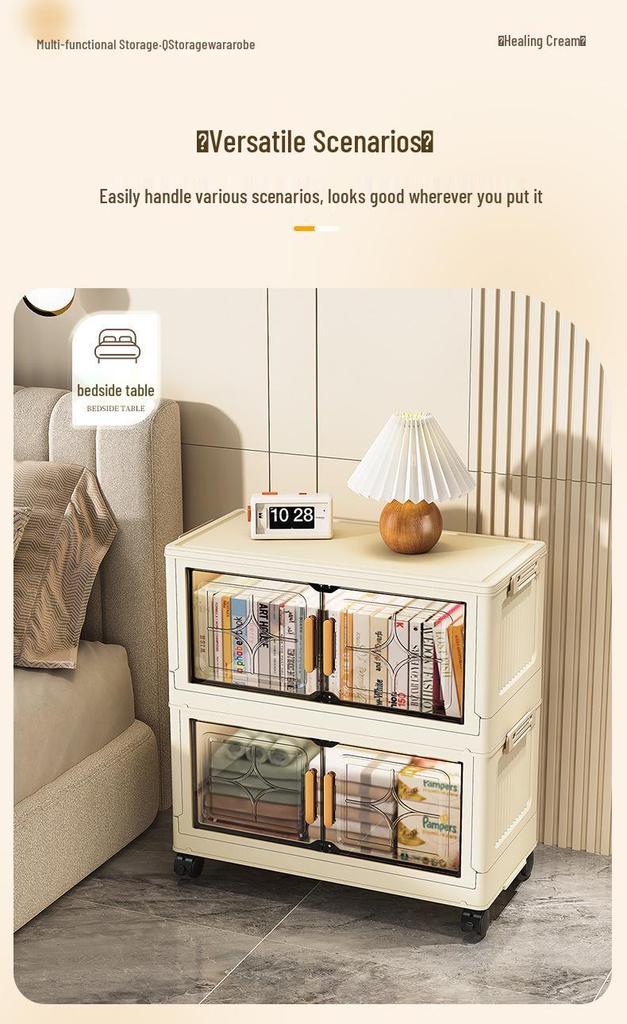 Foldable No-Installation Plastic Shoe Cabinet, Multi-Layer Floor-Standing Storage for Living Room, Bedroom, or Bedside