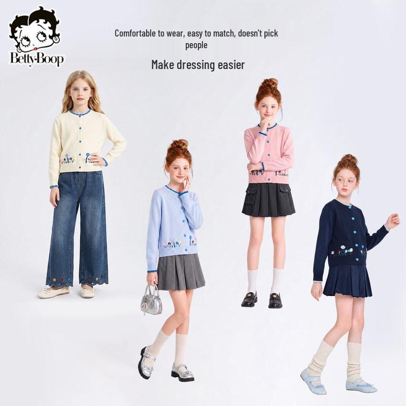 Girls' Casual Thin Knit Cardigan Jacket