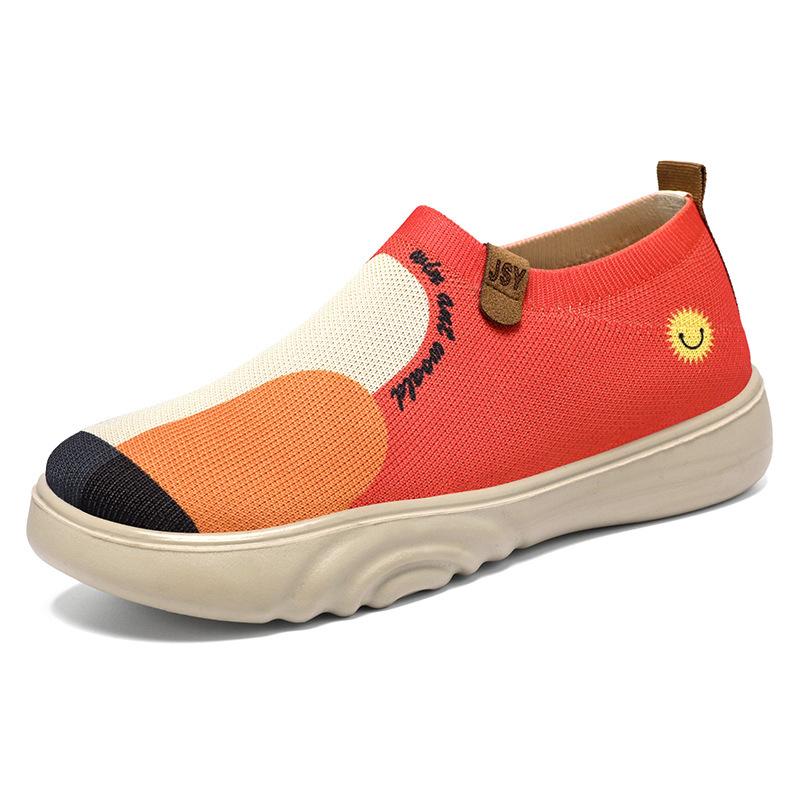 Shoes women's ****** new old ******* cloth shoes trend painted casual shoes polyurethane s**t sole one pedal single shoes women