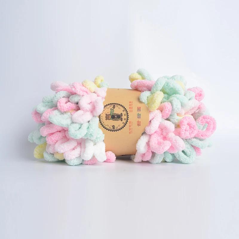 500g/Lot Hand Knitting Finger Loop Yarn Crochet Super Warm Puffy Circle Cotton Braided Rope Puffy Smart Polyester Sock Toy