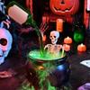 Haunting House Fog Pot Machine Set Witch Cauldron with Floating Potions Bottle and Diffuser Fog Maker Halloween Decors