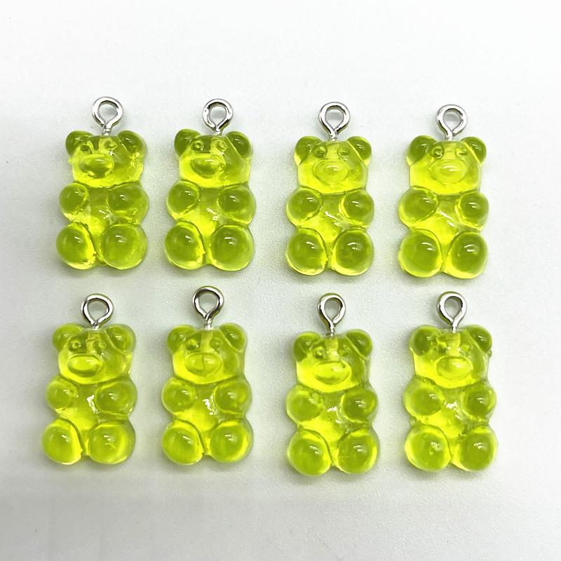10Pcs Candy Bear Pendant Charms for Necklace Bracelet Earrings Jewelry Making Diy Findings Resin Bears Christmas Making