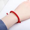 Handmade Braid String Bracelets Adjustable Red/Black Woven Rope Bracelet Good Luck Amulet Accessory for Women Girls
