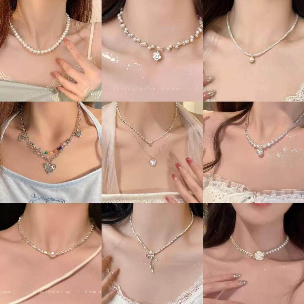 Sweet and cool style love necklace female summer hip hop trendy babes niche design sense beaded Internet celebrity accessories collarbone