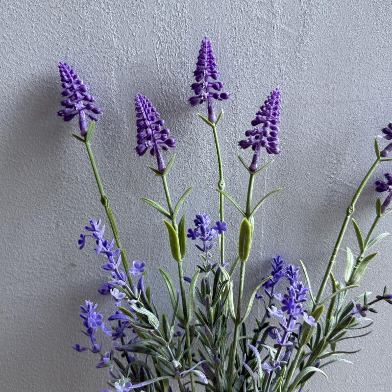 5pcs Artificial Lavender Bouquet Flower 39cm 6 Forks Purple Lavender Bunch Flower for Wedding Home Vase Decoration