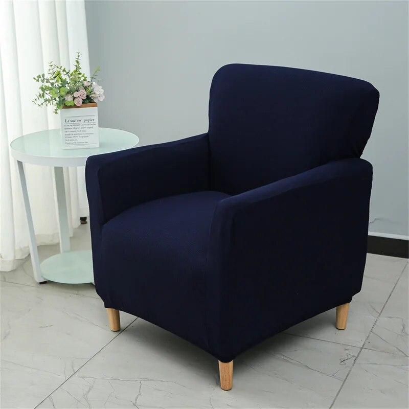 Solid Color Tub Club Armchair Cover Stretch Sloping Arm Back Slipcover Soft Single Small Chair Seater Sofa Covers For Home Club