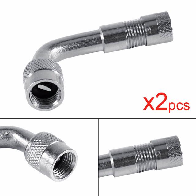 2Pcs Motorcycle 45 90 135 Degree Angle Bent Valve Adaptor Tyre Tube Valve Extension Adapter for Truck Car Moto Bike