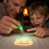 Halloween Projection Light Finger Projector with Pumpkin Ghost Bat Patterns, Glowing Ring Toy Wearable Lamp for Kids, Spooky Party Prop LED