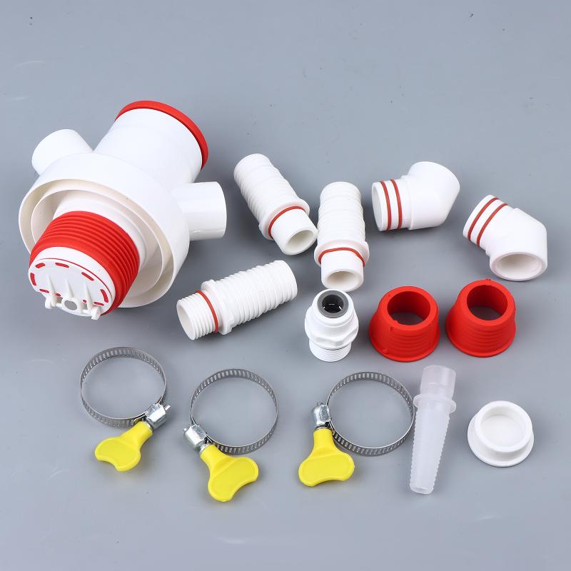Washing Machine Drain A Three-Way Drain Distributor, A Dryer, A Drainage Pipe, A Three-Way Anti-Backflow Check Valve Connection