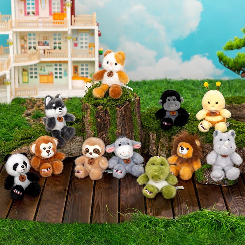 Cartoon Animal Plush Keychain Panda Soft Toy Car Pendant For Backpack Decor