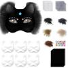 Halloween Mask Animal Mask Kits Cats Mask Blank Mask Party Mask Masquerade Mask Hand-Painted Mask with Plush Fabric