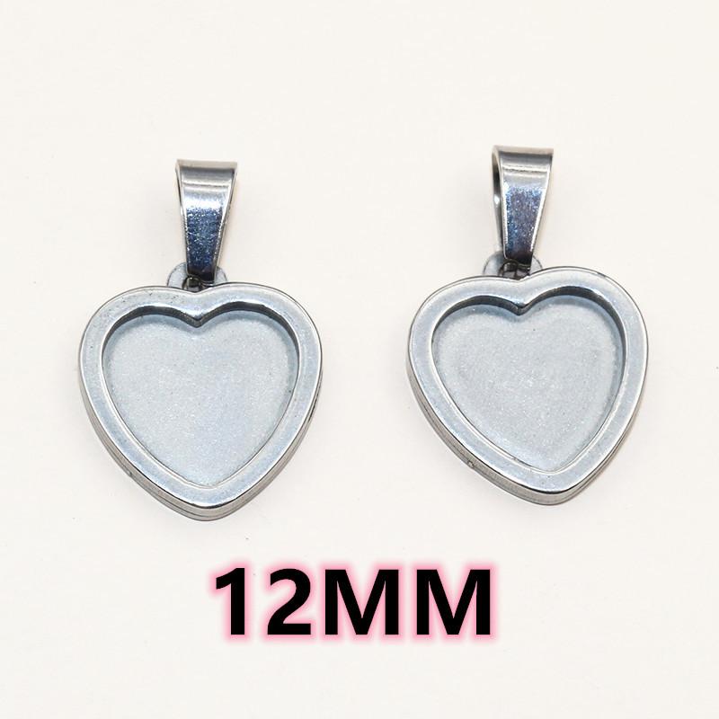 

5pcs 18x25mm/25mm Drop Heart Inner Size Stainless Steel Pendant Cabochon Blank Base Setting Tray DIY Jewelry Making Accessories