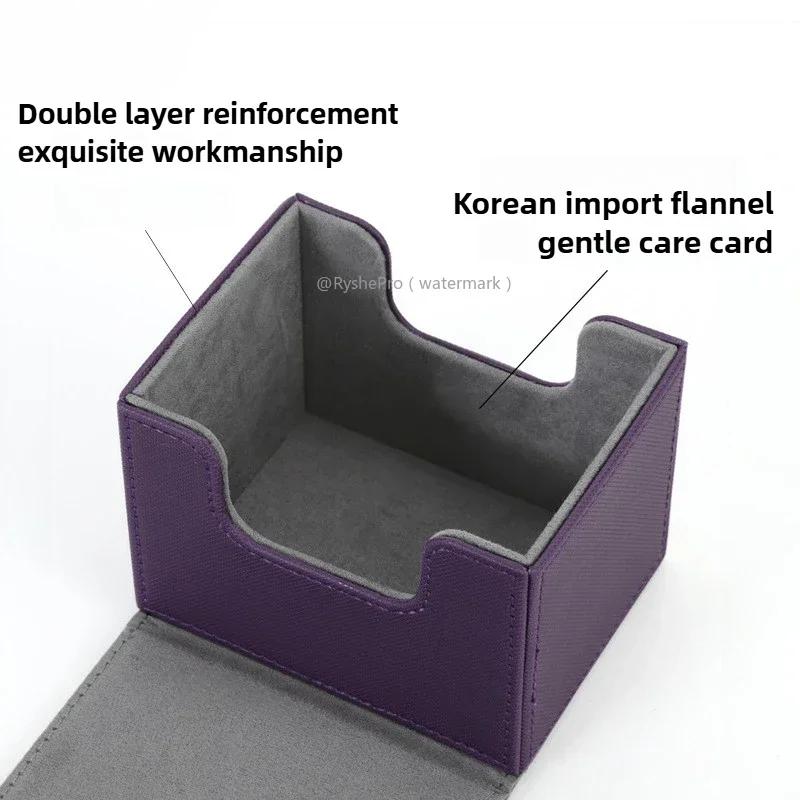 Komutan Kart Destesi Kutusu 100+ Tek Kılıflı Kart Saklama Kutusu Deri Mıknatıslı Magic Gathering Kart Kılıfı TCG CCG MTG Kartları İçin