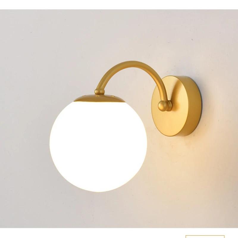 Modern LED Glass Wall Lamp Living Room Bedroom Study Wall Light Bedside Backdrop Aisle  Lndoor Wall Sconce Decor For Room Lustre