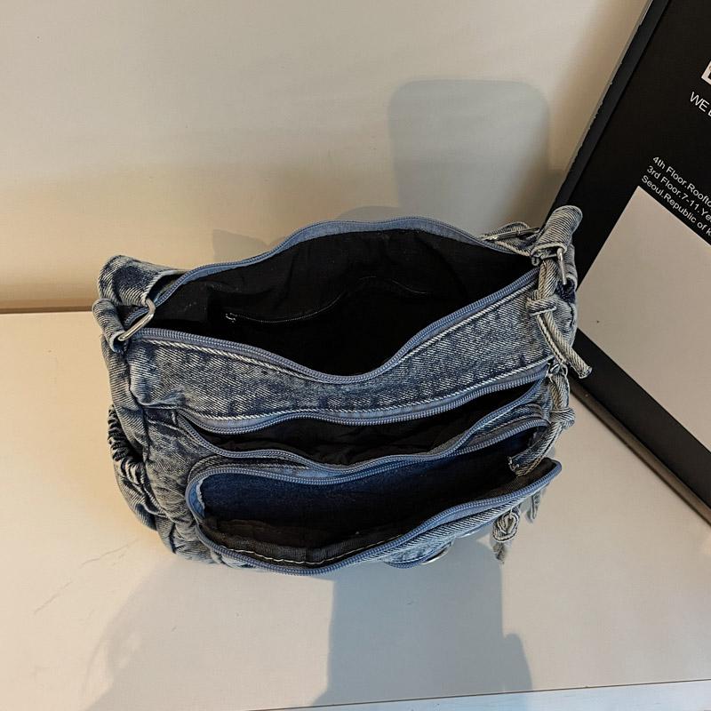 Vintage Multi-Pocket Denim Women's Bag Hand Shoulder Crossbody Bag