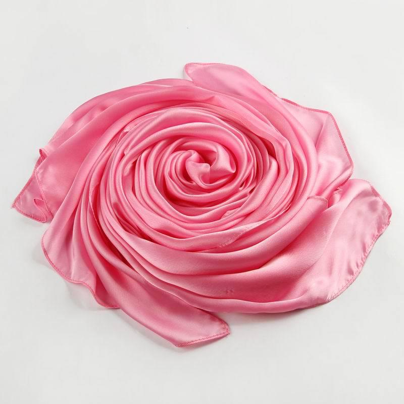 Women's Versatile Long Satin Scarf - Solid Color, Summer Sunscreen Shawl