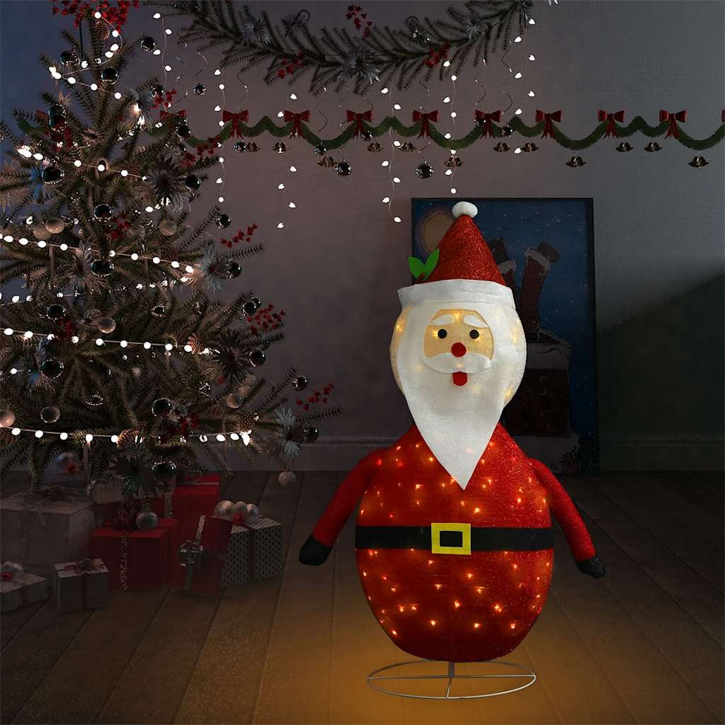 Vidaxl Dekoracja Świąteczna, Mikołaj Z Led, Luksusowa Tkanina, 120 Cm
