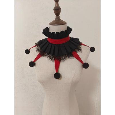 Fofo usa estilo conto de fadas gola de bufante cos palco palhaço golas de babados Halloween palhaços coloridos chocker