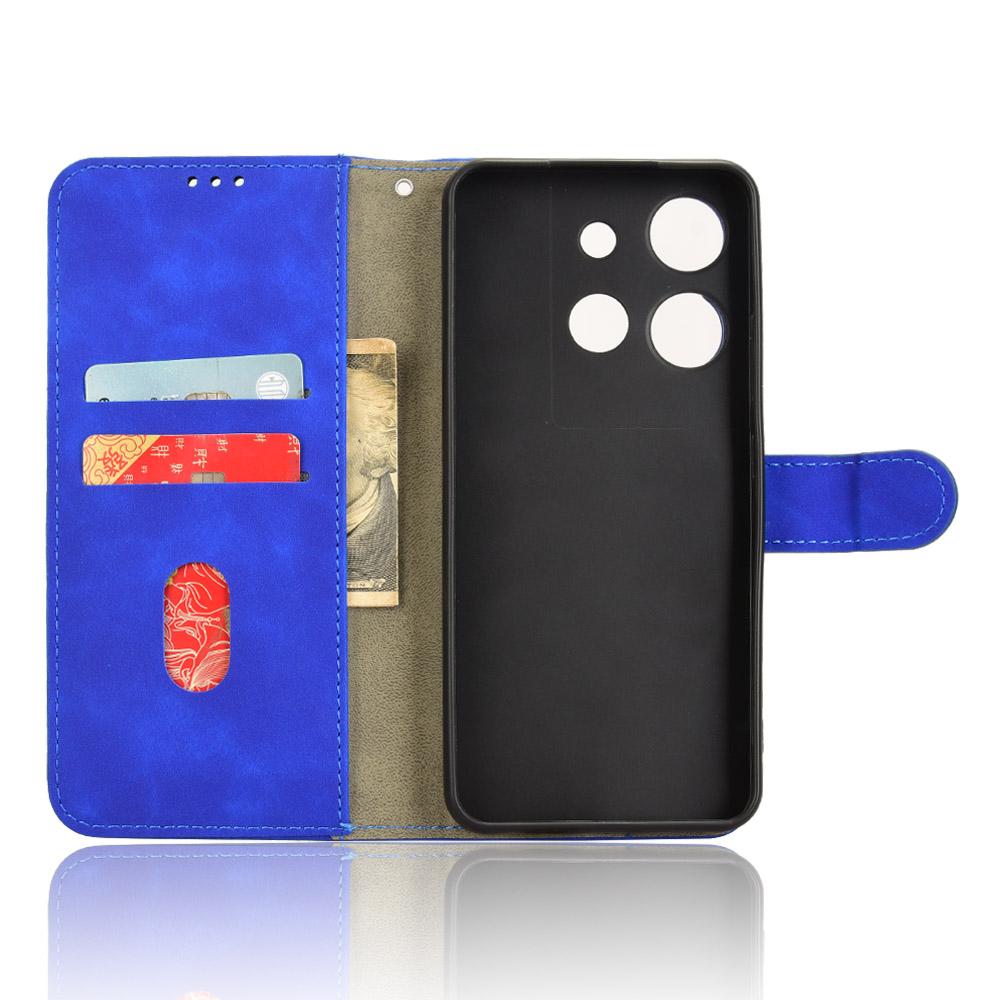 

For TCL 503 Leather Case Skin-Feel Anti-Drop Wallet Flip Phone Cover Blue