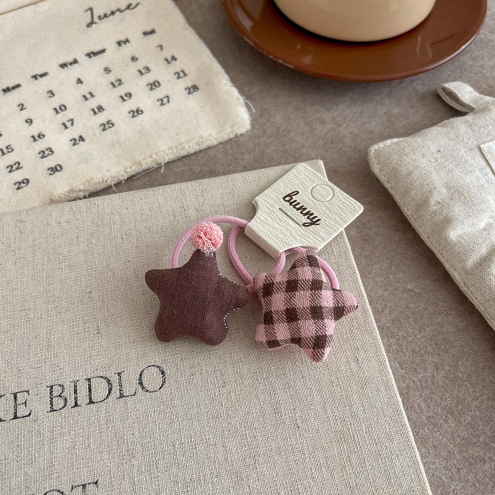 2pcs Pink Coffee Plaid Bow Hair Clip Hairpin Sweet Girl Love Bangs Side Clip Hairpin Children's Hairpin Kids Hair Accessories