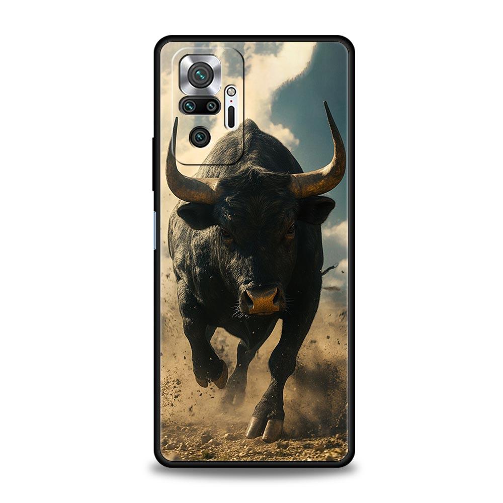 Bull Animal Phone Case For Xiaomi Redmi Note 14 13 12 Pro Plus 5G 9S 9 10 11 4G 14C 13C 12C 10C 9C 9A Soft Cover
