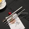 5Pcs Reusable Drinking Straw Set Wide Metal Straw Stainless Steel Straw Pearl Milkshake Bubble Tea Straw With Cleaner Brush